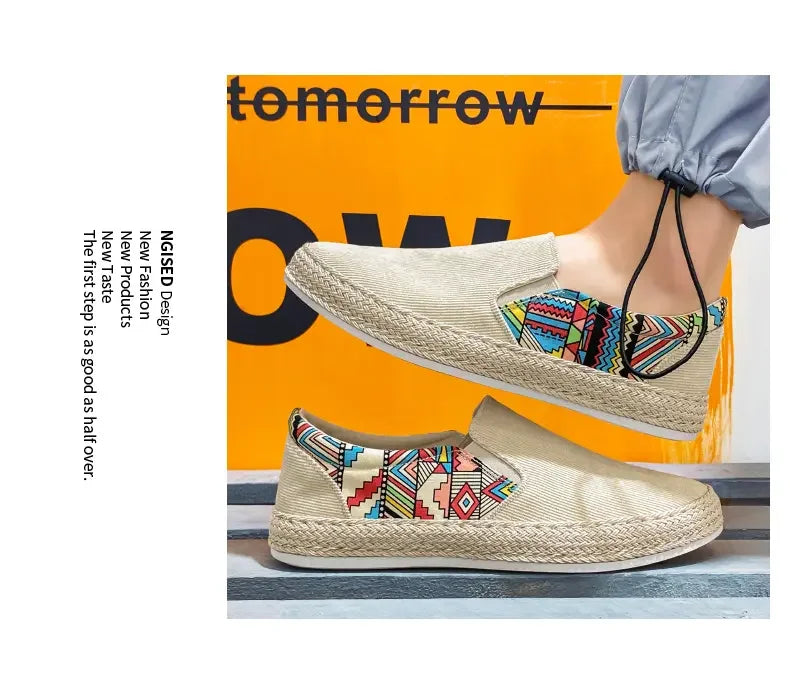2023Men Turnschuhe Casual Sommer Low-top Cord Schuhe Fischer Schuhe Faul Schuhe Slip-on Tuch Schuhe Trendy männer Schuhe
