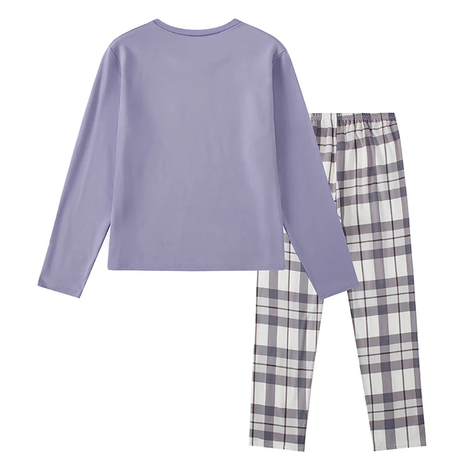 2-teilige Langarmhose im Herbst und Winter, geschliffene und verdickte Pyjamas für Männer und Frauen, Heimkleidung für Jugendliche
