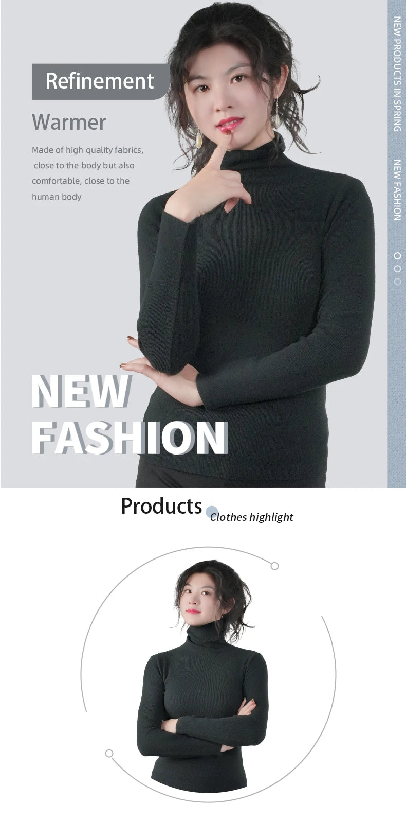 Frauen Pullover Winter Warm Hohe Kragen Strickwaren Langarm Schlank Jumper Frau Thermische Tops Kleidung Pullover Rollkragen Pullover
