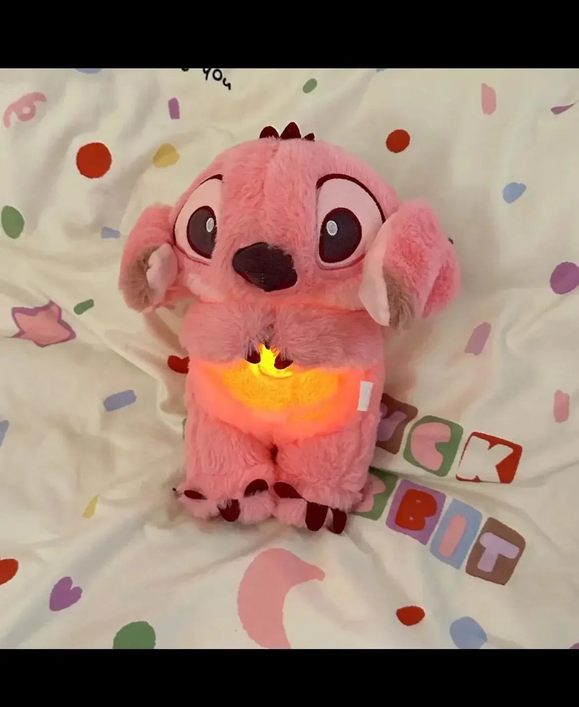 Kawaii Stitch Plush Doll Baby Sleeping Companion Sound Soothing Musical Kawaii With Air Bag and Light Doll Breathing Toys Gifts.