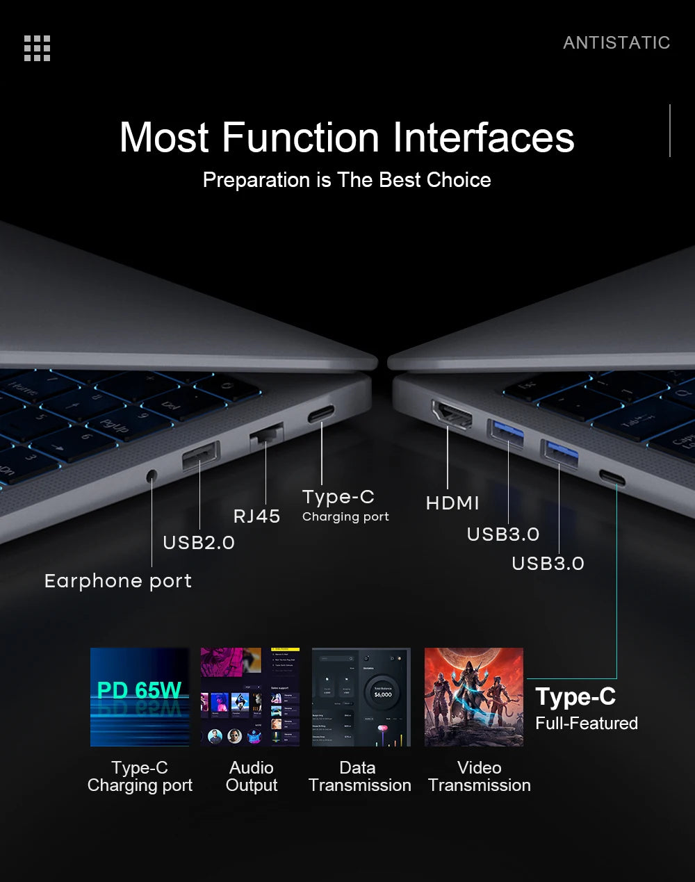 Laptop 16-inch 13th Gen Intel i7-13620H 32GB DDR4+1TB SSD 2.5K IPS 120Hz Face Unlock Notebook WiFi6 Gaming Computer