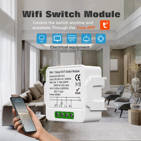 Tuya Smart WiFi Schalter 1/2/3 Gang Smart Home Licht Schalter Breaker Neutralleiter Erforderlich Remote App Timer Arbeit mit Alexa Google.
