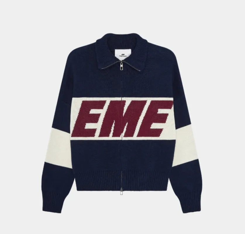 Autumn/winter Streets Casual Loose Retro Embroidered Top Hip-hop Oversized Sweater American Fashion Brand Zipper Cardigan Unisex