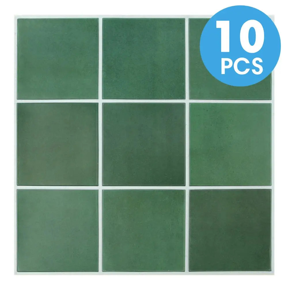 10Pcs PVC Square Peel and Stick Wall Panels, Living Room Decorative Wall Panels, Waterproof and Easy to Install, Bathroom