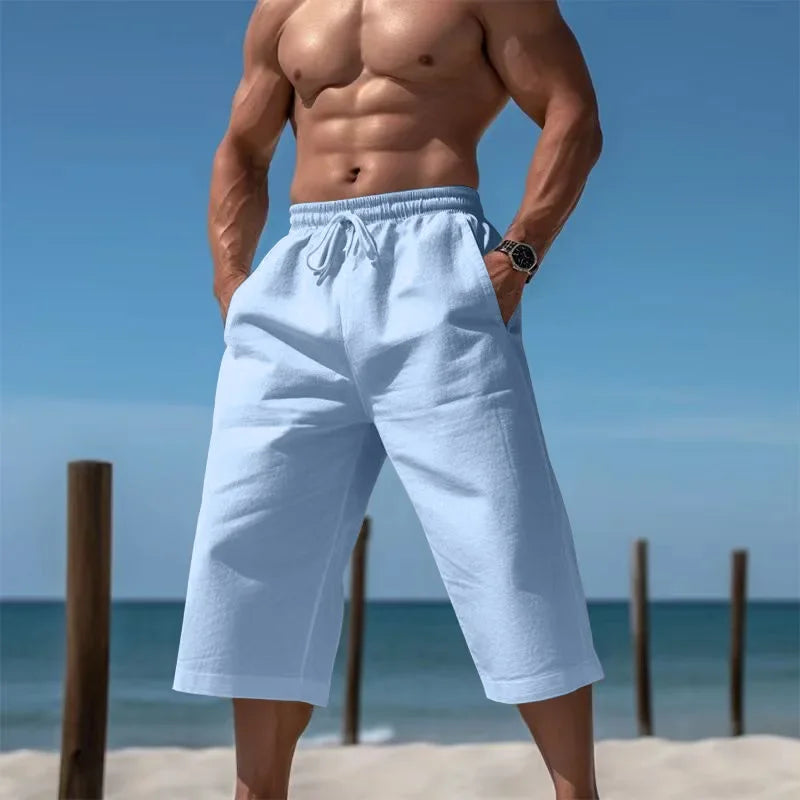 Grenzüberschreitende Sommer-lose und atmungsaktive Capri-Hose, Herrenmode, lässige, atmungsaktive Shorts, Jogginghose für Herren
