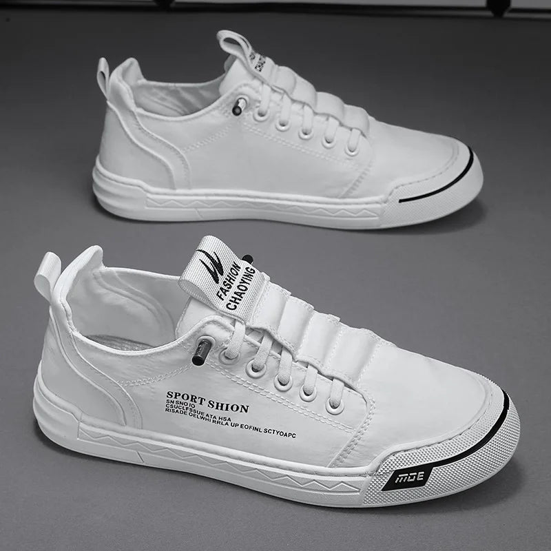 Neue Turnschuhe Leinwand Schuhe für Männer im Angebot Herbst Atmungsaktive Slip auf Männliche Turnschuhe Flache Vulkanisierte Schuhe Eis Seide Tenis Masculino