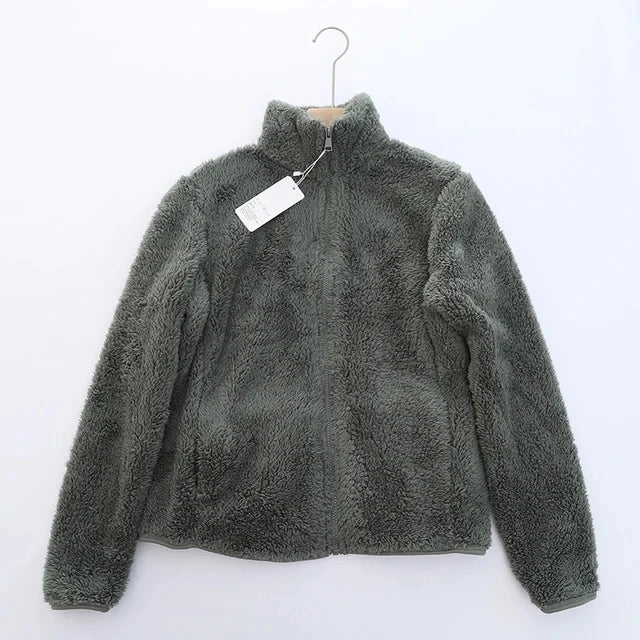 Damen-Fleecemantel, Winter, warm, verdickte Jacke, beidseitig zu tragen, doppelseitige Samt-Korallen-Fleece-Mäntel, Polar-Fleece-Jacken