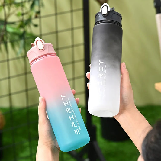 1PCS 800ML Large Capacity Sports Water Bottle Leak Proof Colorful Plastic Cup Drinking Outdoor Travel Portable Gym Fitness Jugs.