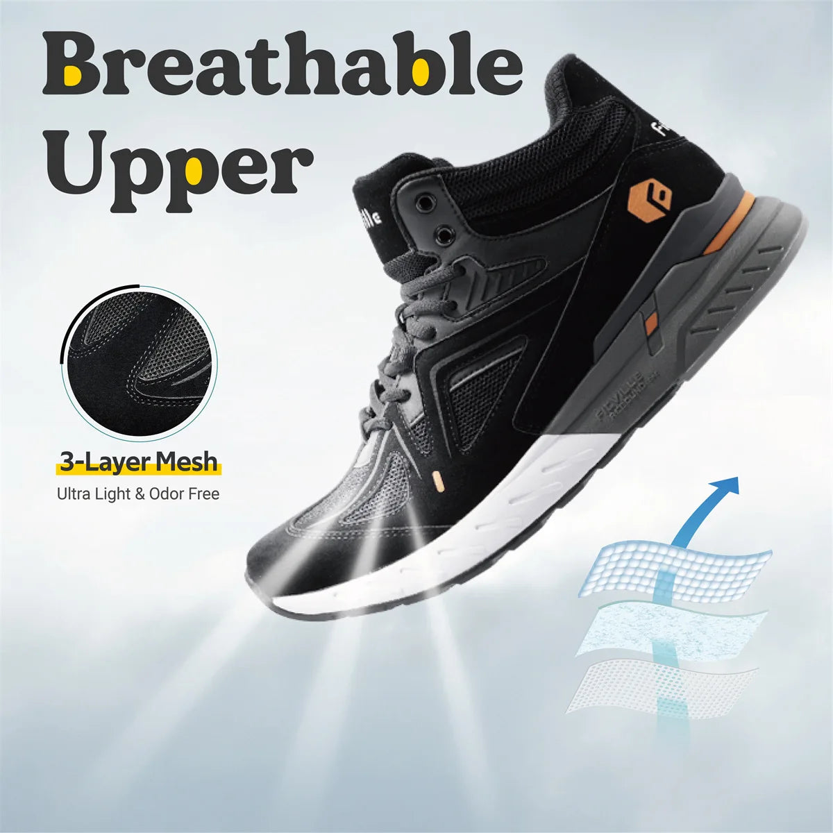 FitVille Herren-High-Top-Basketballschuhe, verbreitert, leicht, lässig, atmungsaktiv, für männliche geschwollene Füße, lindert Schmerzen