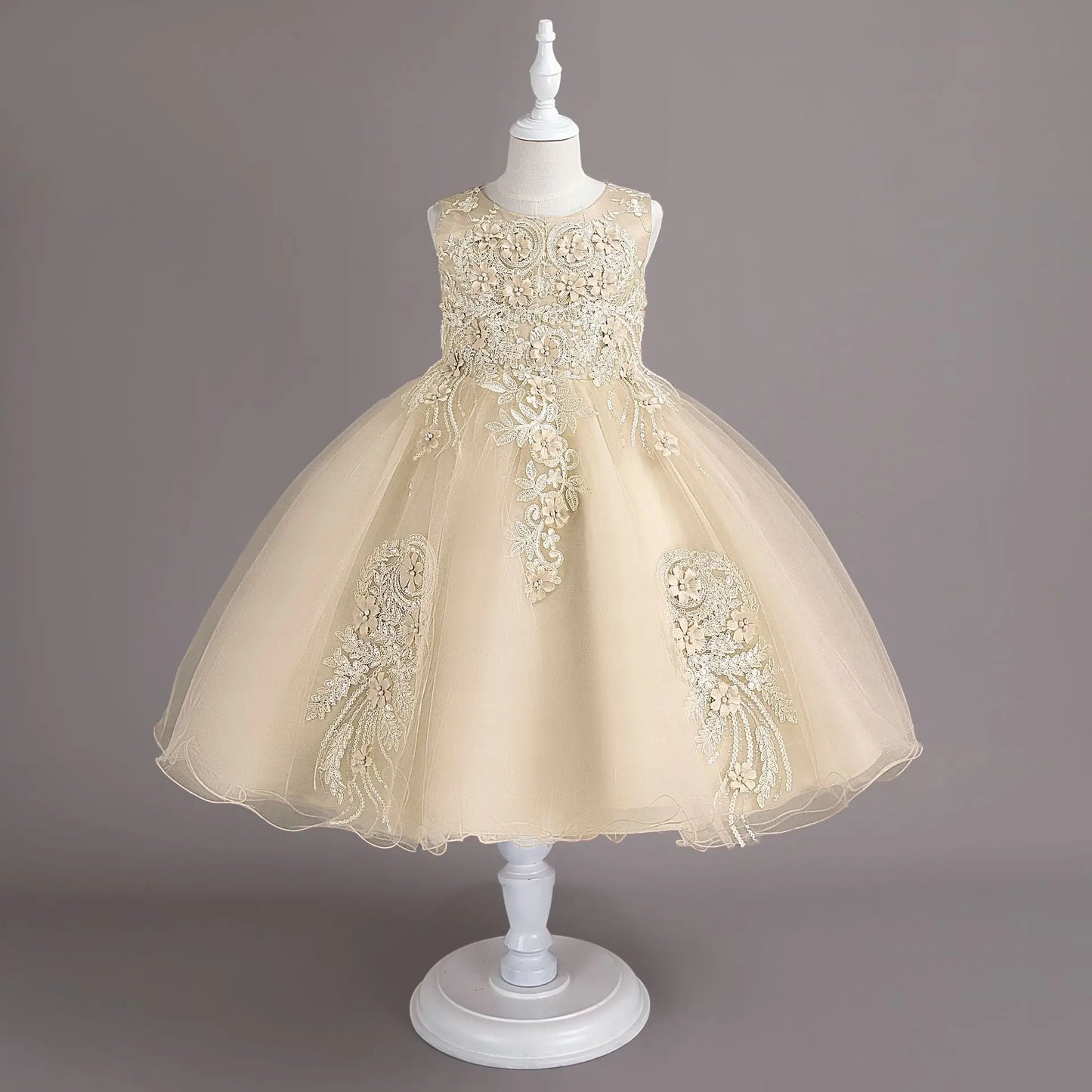 Neue Kinder kleid Spitze Blume Hochzeits kleid weibliche Klavier Performance Kleid Halloween Leistung kurze Mädchen Kleidung