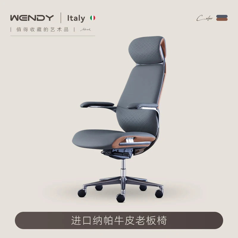 Studie Drehbarer Bürostuhl Liege Moderner Lazy Ergonomischer Thron Leder Bürostuhl Nordic Computer Mobilya Salonmöbel