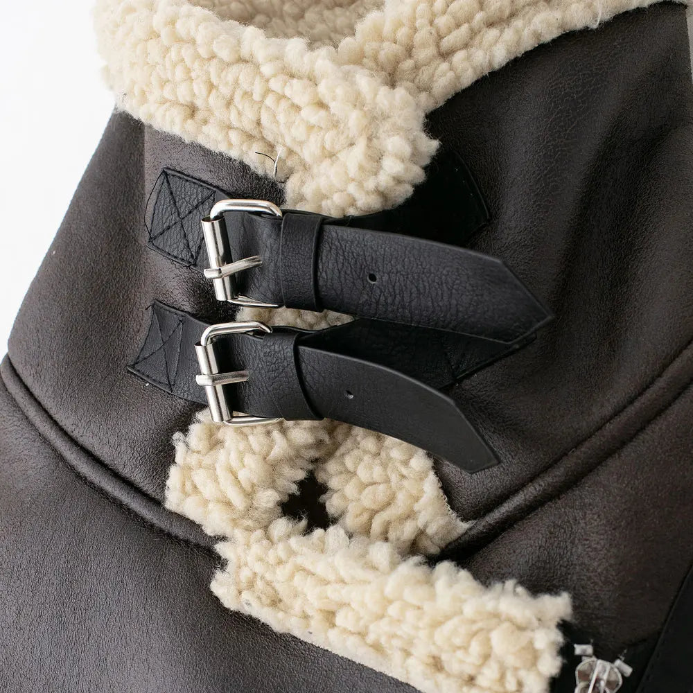TRZA-Damen-Jacke aus dickem, warmem Wildleder mit Gürtel, langärmlige Mäntel, Kunstscheren, weibliche Oberbekleidung, schicke Oberteile, Wintermode