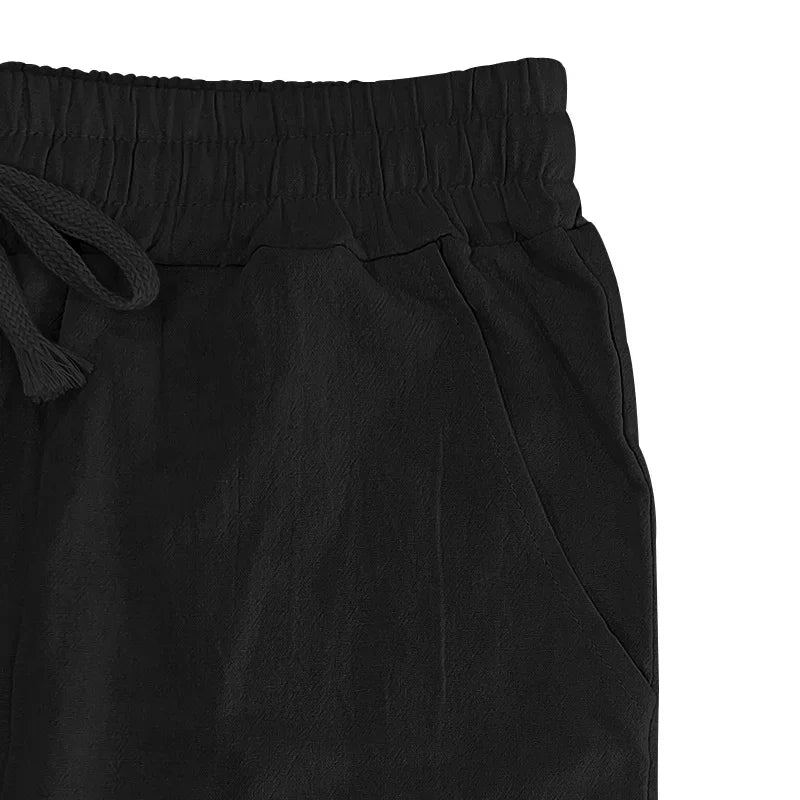Frühling Sommer Dünne männer Casual Leinen Hosen Strand Stil Kordelzug Gerade Bein Lange Hosen Hochwertige Bequeme Passform