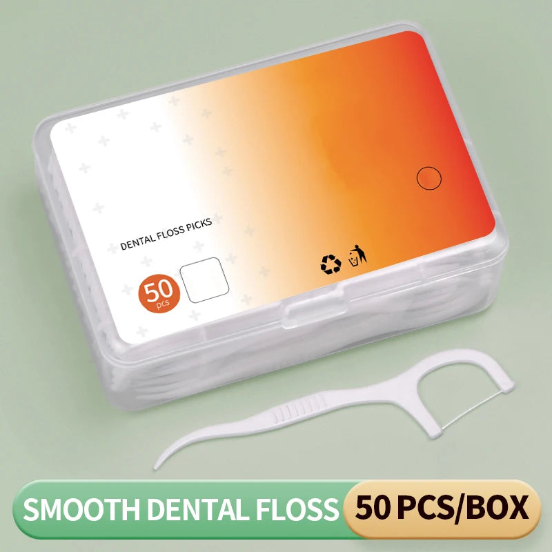 500/250/50PCS - Smooth Floss Rod - Cleaning interdental gaps and oral care.