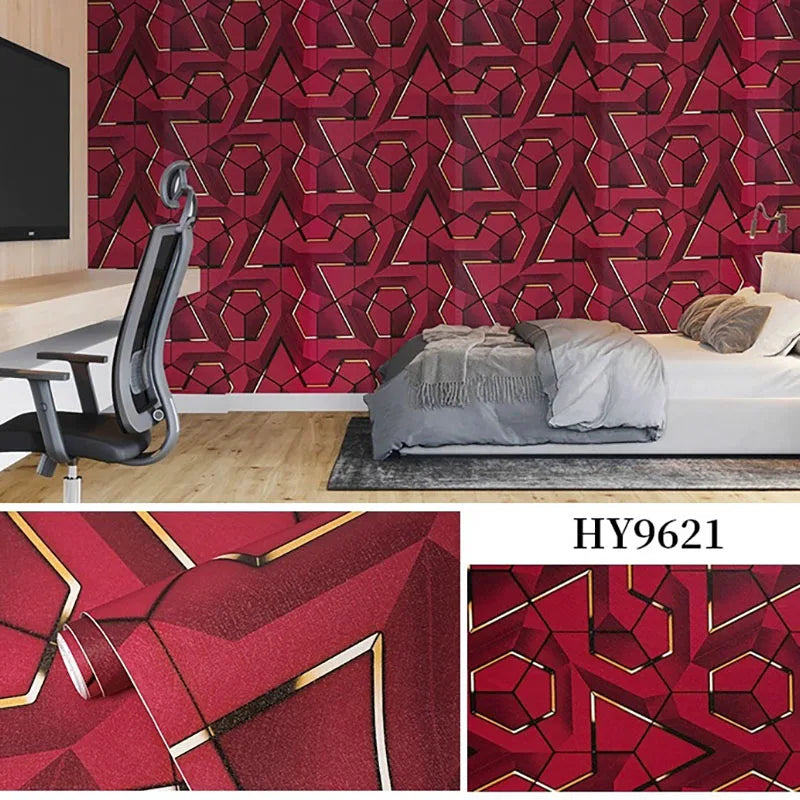 45cm geometric self-adhesive wallpaper decoration waterproof and stain resistant Ins style bedroom e-sports room wallpaper