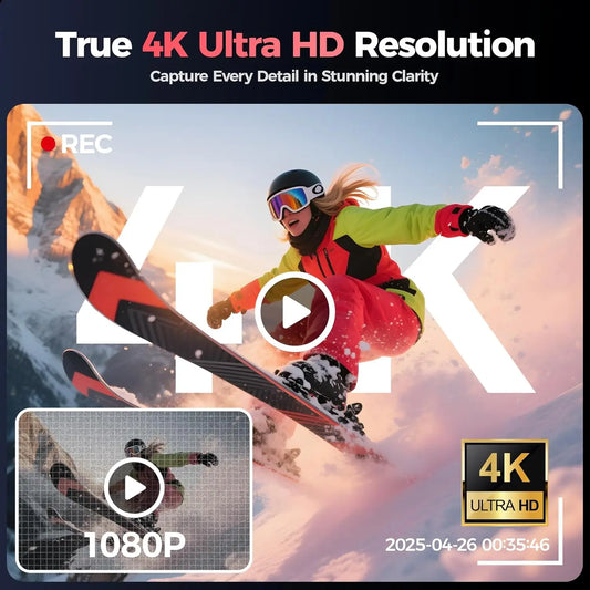 4K digital camera, 64 megapixel ultra high definition camera, 16x digital zoom 180 degree flip screen button digital camera, 32G.