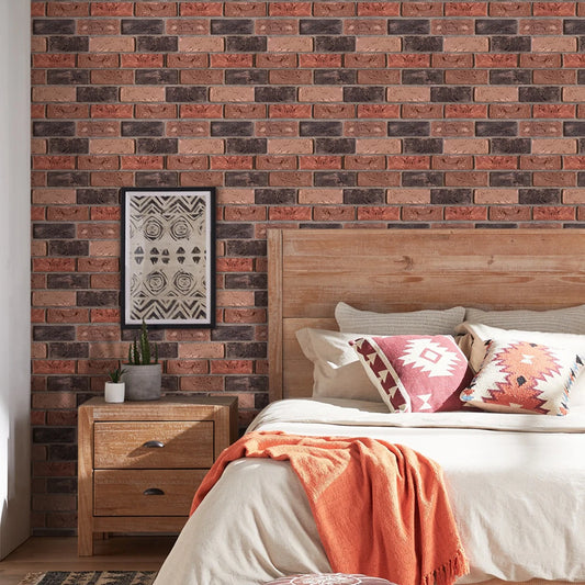 10/20pcs 3D Faux Brick Peel and Stick Wall Panels, Waterproof PVC Wall Stickers, Easy to Install, Home Wall Decor