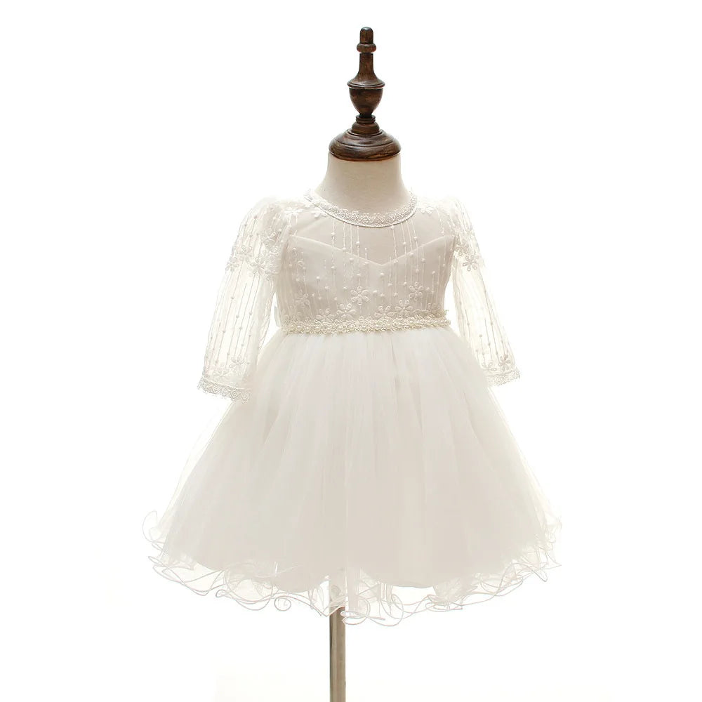 Baby Taufe Weißes Kleid Säuglingskleid Kleid Mädchen Party Geburtstag Hochzeit Prinzessin Kleid Für Kinder Erstkommunion Leistung 0-24M