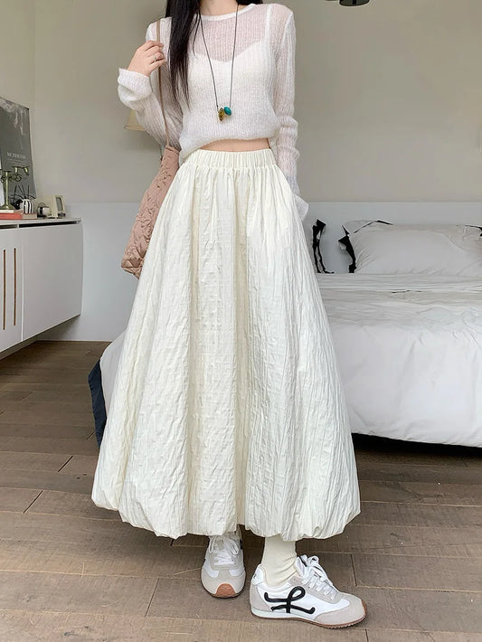 High Quality Cotton-padded Bud Skirts Women Fall Winter Pocket Long Skirts Female Korean Fashion Apricot Streetwear Faldas 2025.