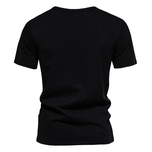 Men's Short Sleeve Basic Top Tees Casual 100% Cotton Regular Fit O-Neck T Shirts Black White Navy Gray.