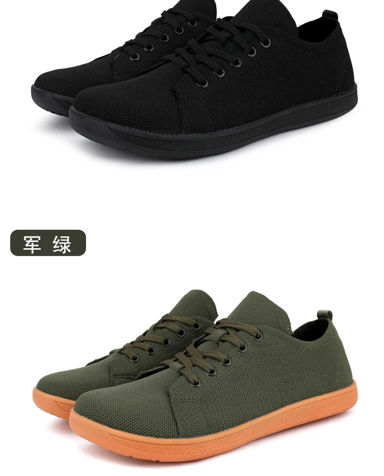 Barfußschuhe mit breiter Zehenpartie für Herren und Damen, minimalistische Wandersneaker | Zero Drop Sole | Atmungsaktives Mesh