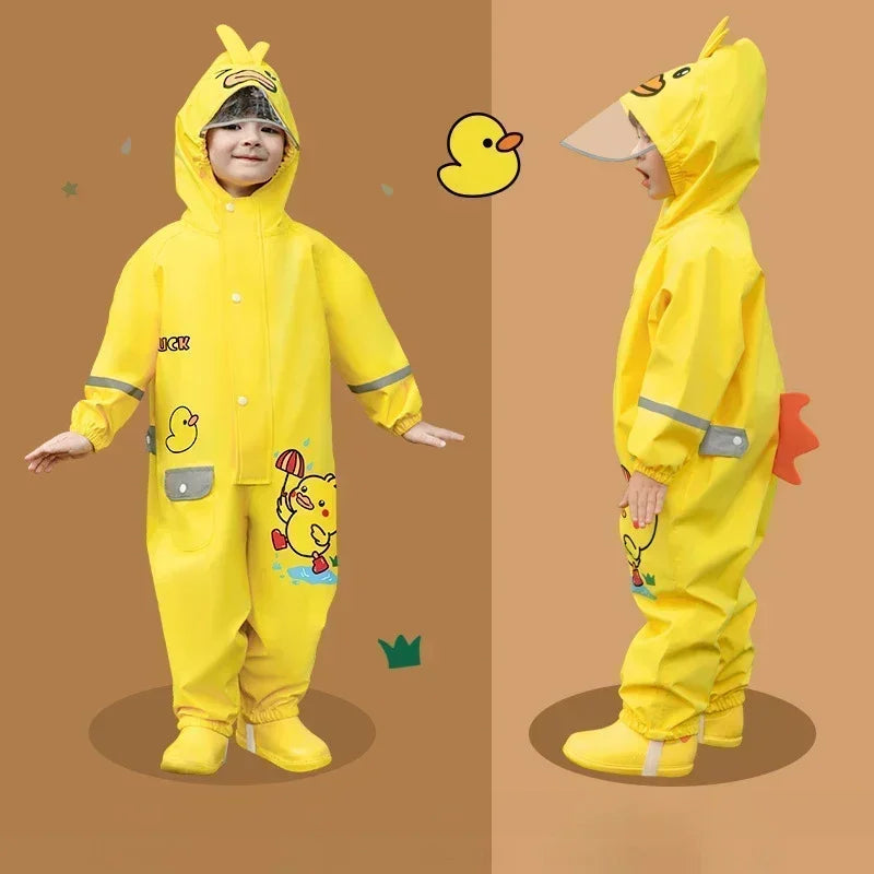 2025, Cartoon-Overall mit Kapuze für Babys, Mädchen, Regen, Outdoor-Sport, Jungen-Overall, wasserdicht, einteilig, Kinderhose, Strand, Kinderhose.