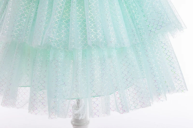Mädchen elegante Regenbogen Prinzessin Kleid mit Bowknot Flatter Trim Mesh Kleid Tutu Kleid für Party, Performance Tutu Kleid