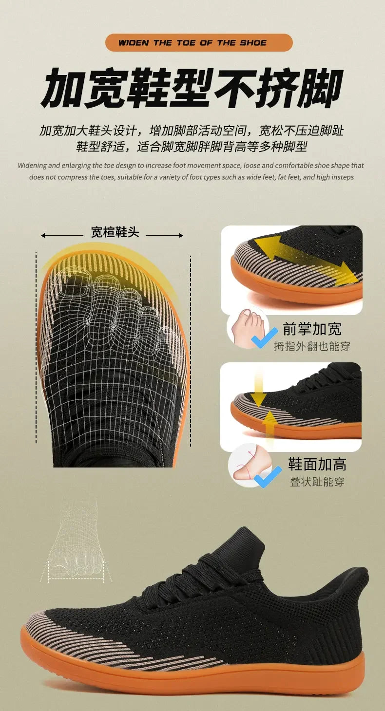 Sommer Breite Schuhe Männer Barfuß Breite Kappe Weichen Sohlen Outdoor Jogging Lace Up Casual Sneaker Atmungsaktive Laufschuhe Tenis Jeans