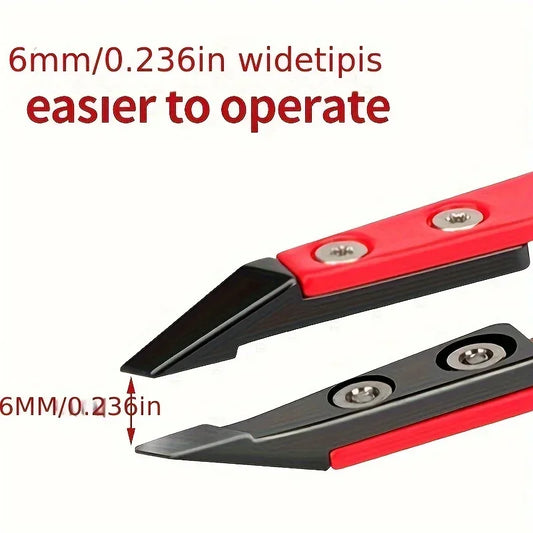 Zirconia Ceramic Pointed Tweezers Stainless Steel Tweezers with Slanted Tips Edges Eyebrows Beards Hair Eyelash Tweezers.