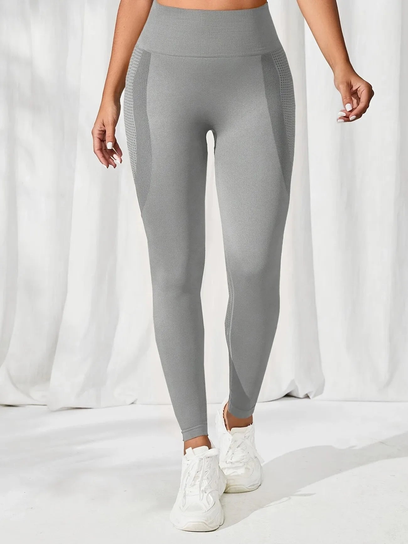 Atmungsaktive Yoga-Leggings mit hoher Taille für Damen, einfarbig, Bauchkontrolle, Sportbekleidung, bequeme Fitness-Studio-Strumpfhose, Activewear