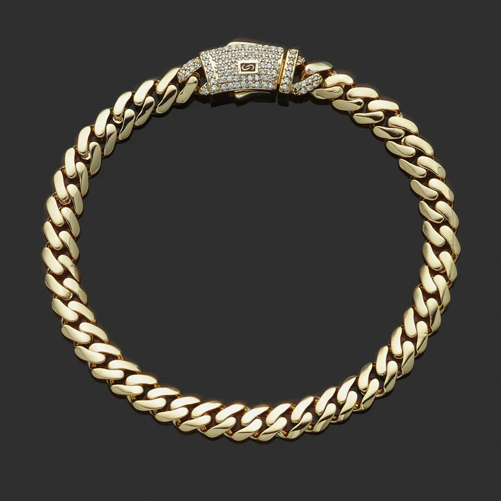 6/8/10/12/15/20mm Monaco Cuban Chain Necklace Hip Hop 14k Gold Plating Cuban Chain Bracelet Hip Hop Jewelry