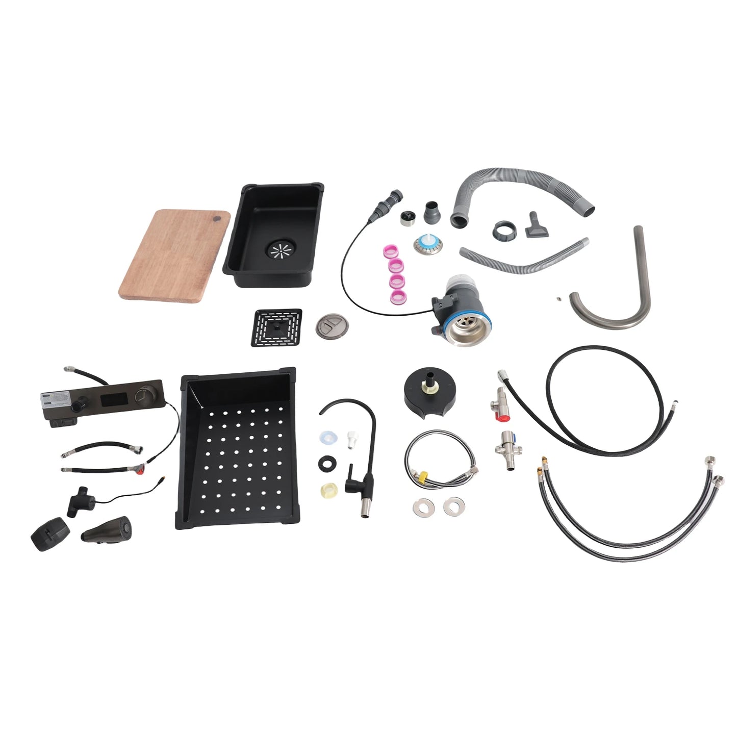 Intelligente Küchenspüle, Digitalanzeige, Edelstahl, Doppelschüssel, Küchenspüle, multifunktionale Doppelspüle für die Küche