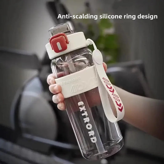 Large Capacity Plastic Straw Cup Simple Design Portable Sports Fitness Water Bottle for Students Outdoor Use Dedicated Personal.