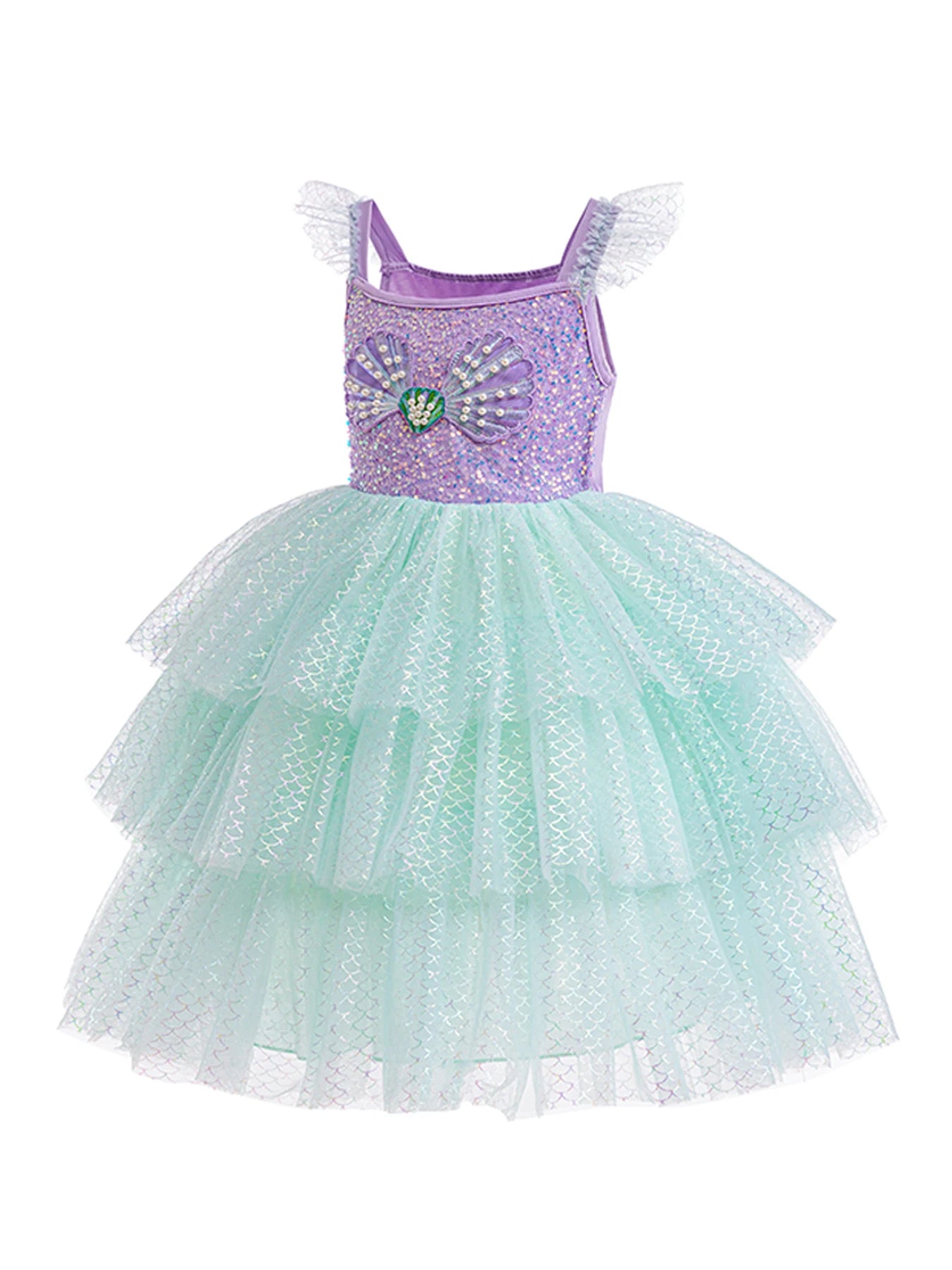 Mädchen elegante Regenbogen Prinzessin Kleid mit Bowknot Flatter Trim Mesh Kleid Tutu Kleid für Party, Performance Tutu Kleid