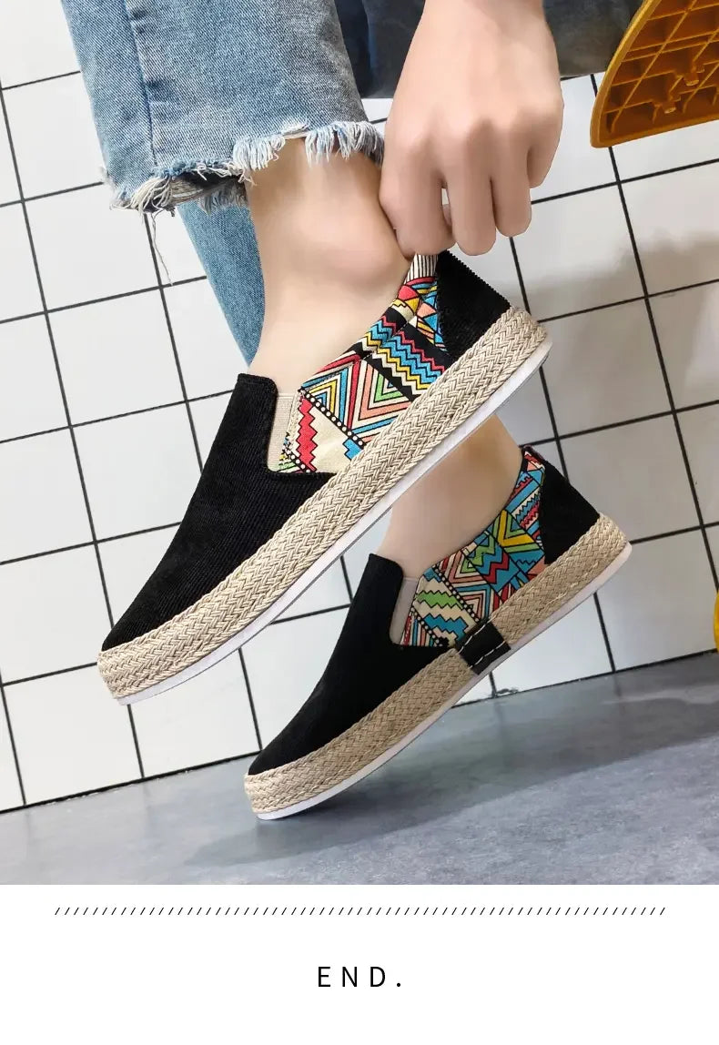 2023Men Turnschuhe Casual Sommer Low-top Cord Schuhe Fischer Schuhe Faul Schuhe Slip-on Tuch Schuhe Trendy männer Schuhe