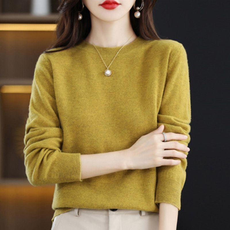 Frauen Pullover Oansatz Herbst Winter Grundlegende Pullover Warme Casual Pulls Jumper Koreanische Lange ärmeln Solide Strickwaren Bodenbildung Shirt