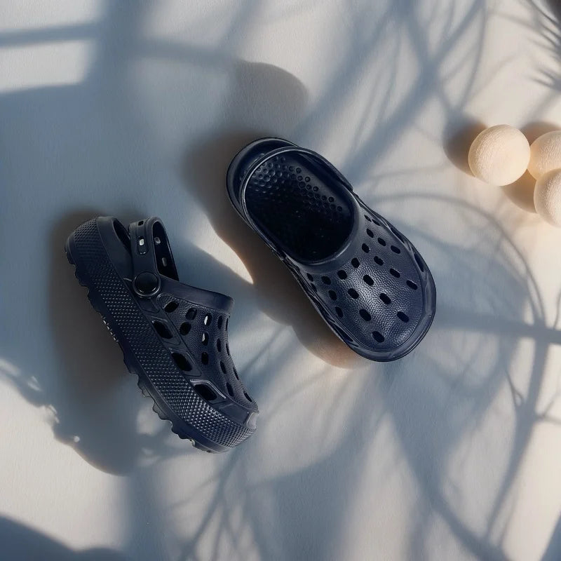 Adorable Kids Beach Shoes Lightweight Breathable Children Sandals Outdoor Learning Shoes Fashionable Simple EVA Clog Footwear.