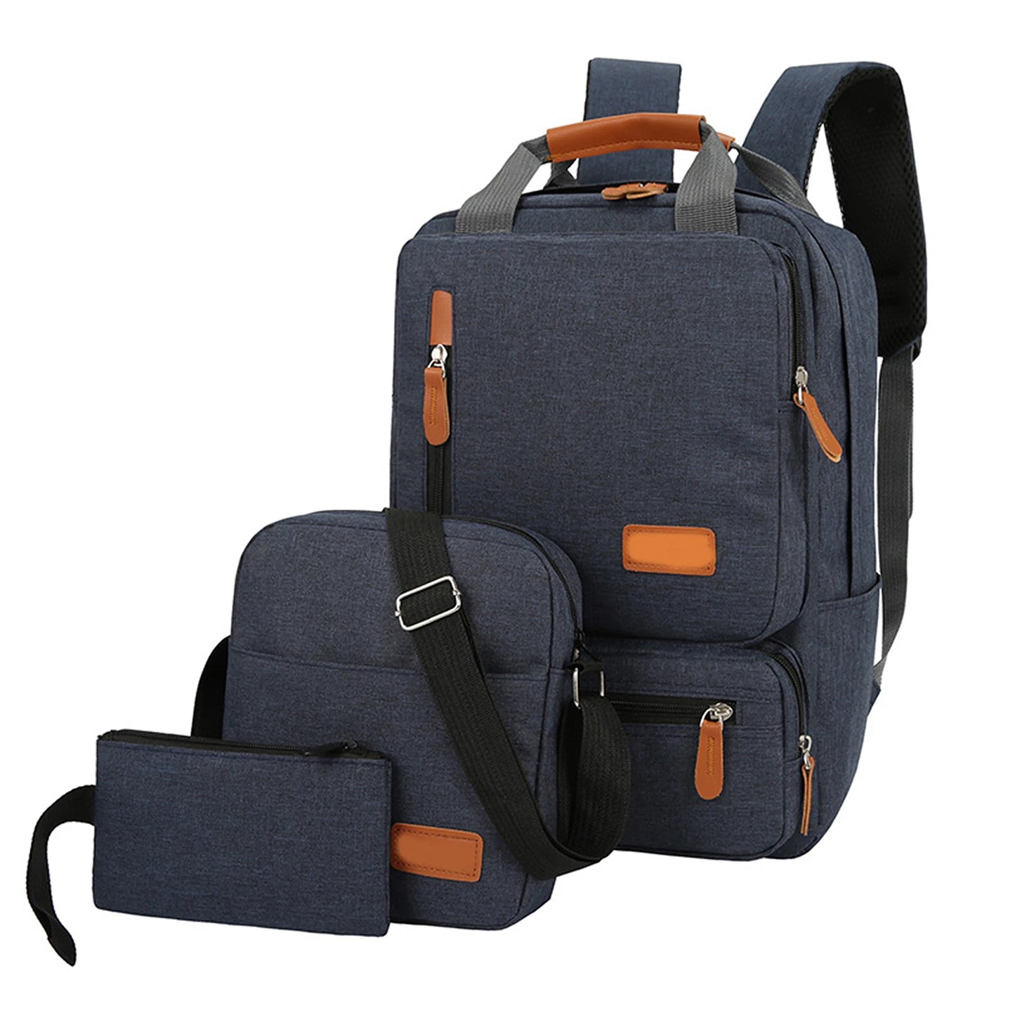 New casual men's shoulder bag set of three outdoor travel computer backpack men's shoulder bag.