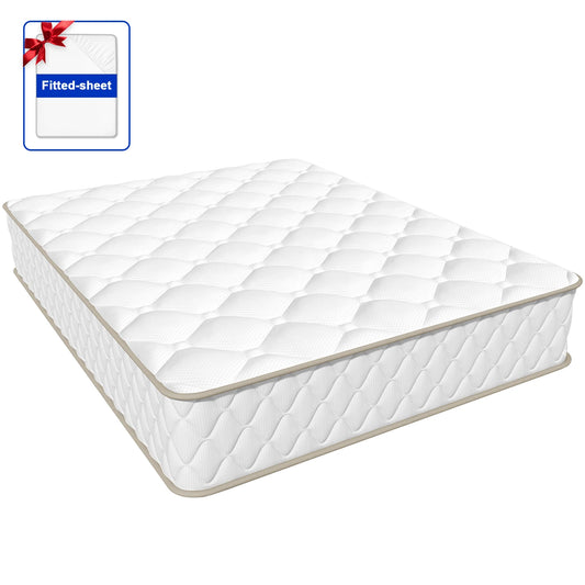 AUTHMIC Matratze, 22 cm dick, 7-Zonen-Unterstützung, mittelfeste, atmungsaktive Bett-Taschenmatratze zur Linderung von Rückenschmerzen, bequemer Schlaf