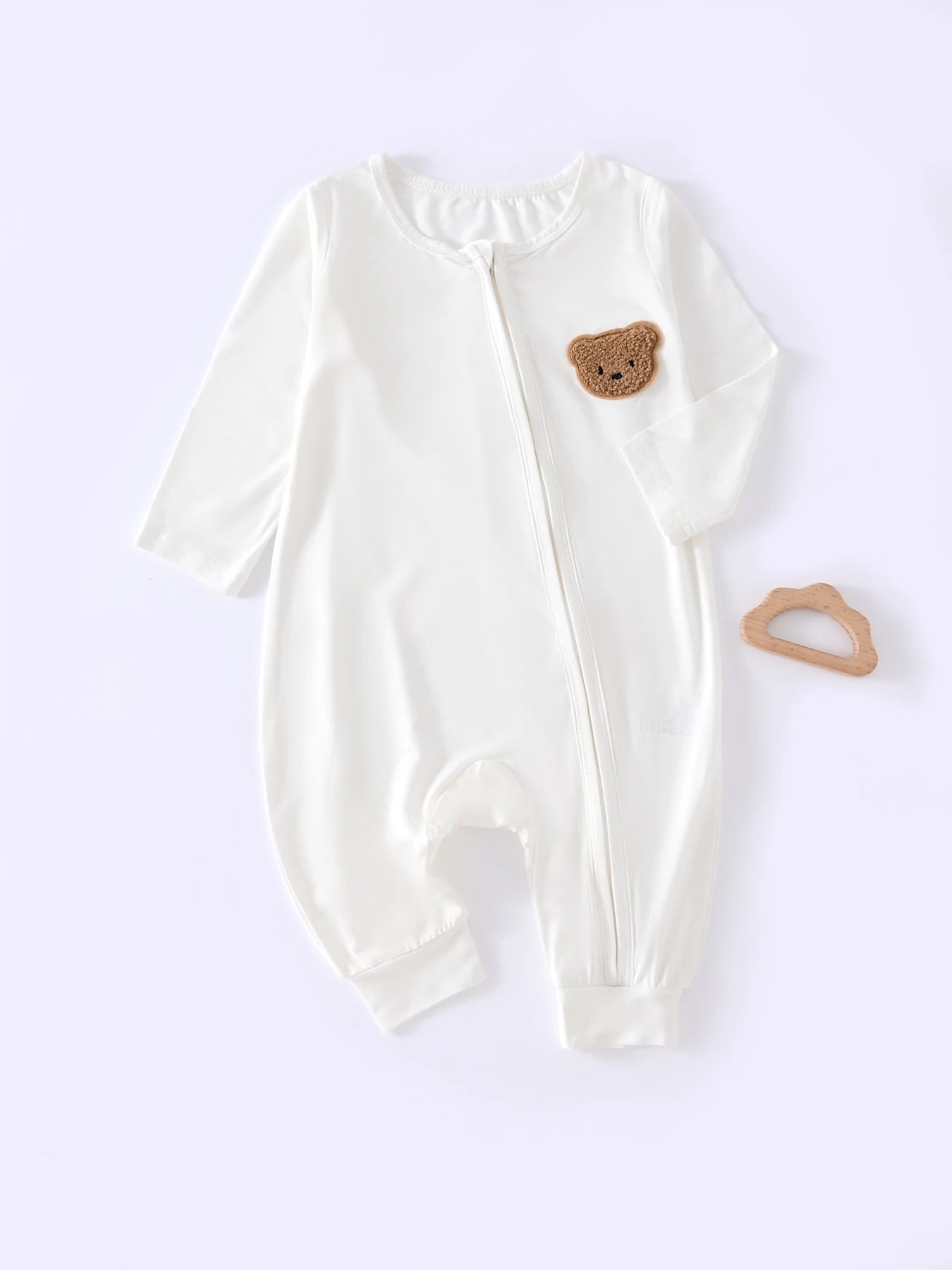 Neugeborenes Baby-Body mit Reißverschluss für alle Jahreszeiten, Jungen, langärmelig, Strampler, Kleidung, Mädchen, Rundhals-Body, 0–1–3–6 Monate.
