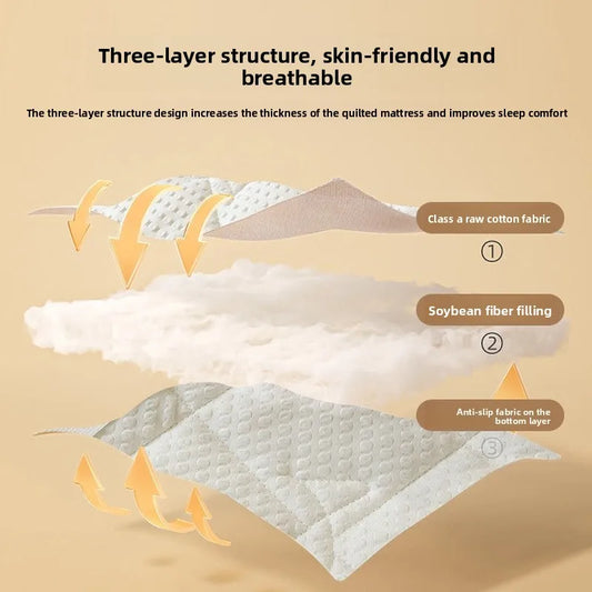 Removable Mattress Protector Thin Lightweight Bed Cover Fits All Sizes Easy to Clean.