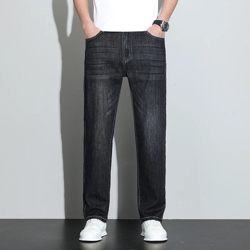 190 cm 200 cm hohe Jeans für Herren, gerade, normale Passform, Denim-Hose, männlich, Teeneeger, Stretch, extra lang, Länge 110, 115 cm, 120 cm, verlängert