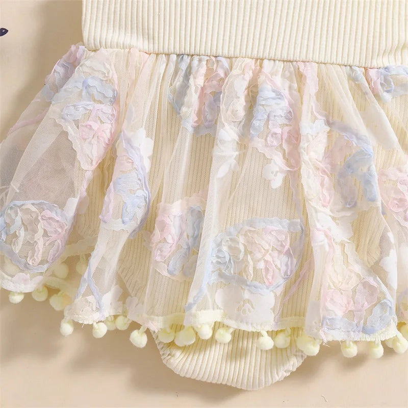 0-18M Kleinkind Baby Mädchen Sommer Strampler Kleid Nette Rüschen Ärmellose Square Neck Blume Body mit Stirnband Set neugeborene Kleidung