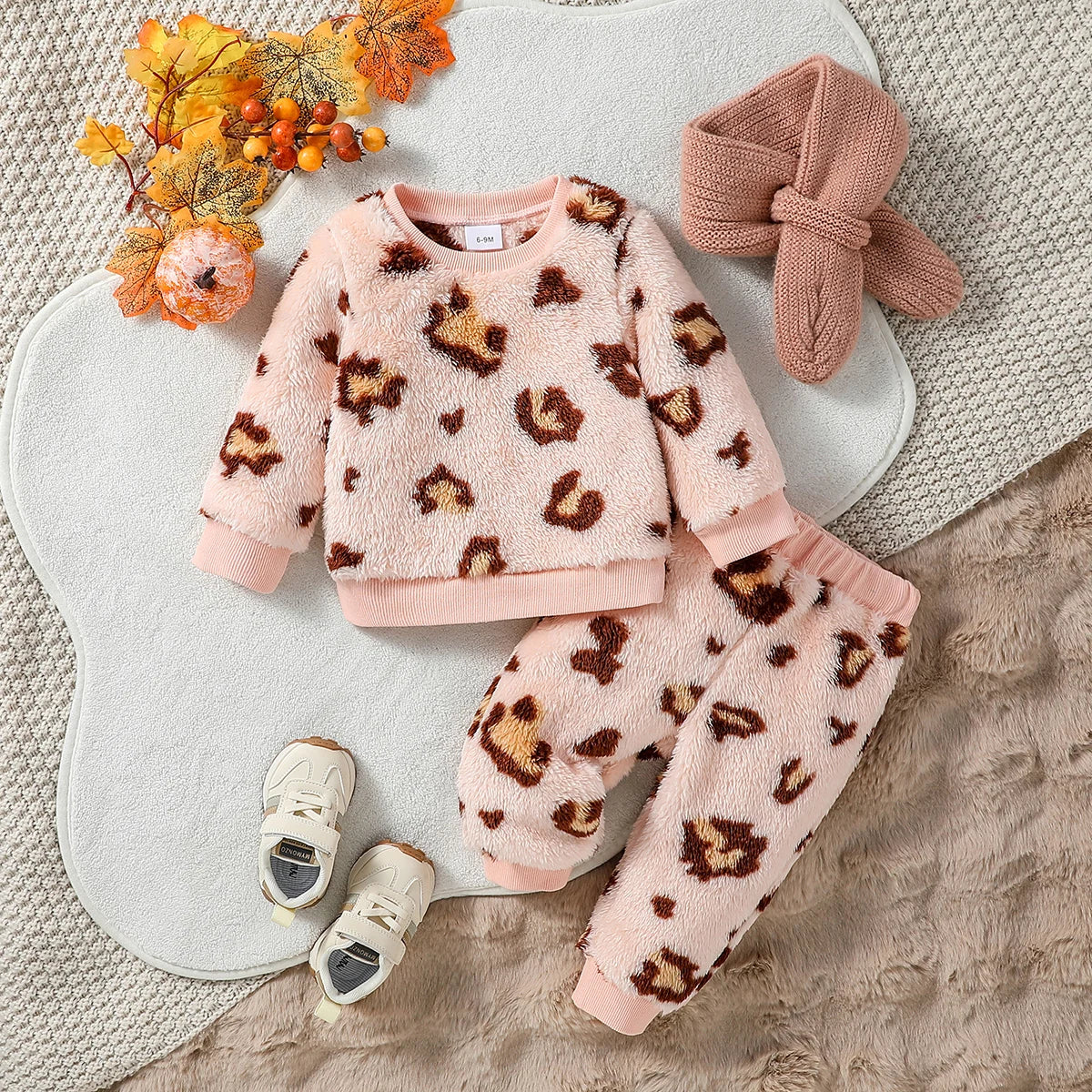 2024 neue Stil 6M-3Y Baby Unisex 2 stück Säuglings/Kleinkind Winter Niedlichen Kleinen Bären Plüsch Pullover Hosen Casual set.