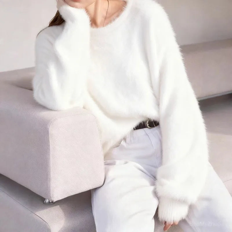 2025 Fashion Women Spring Autumn Knitted Sleeveless O-Neck Loose Pullover Sweater Tops Pull Ladies Winter Turtleneck Sweater