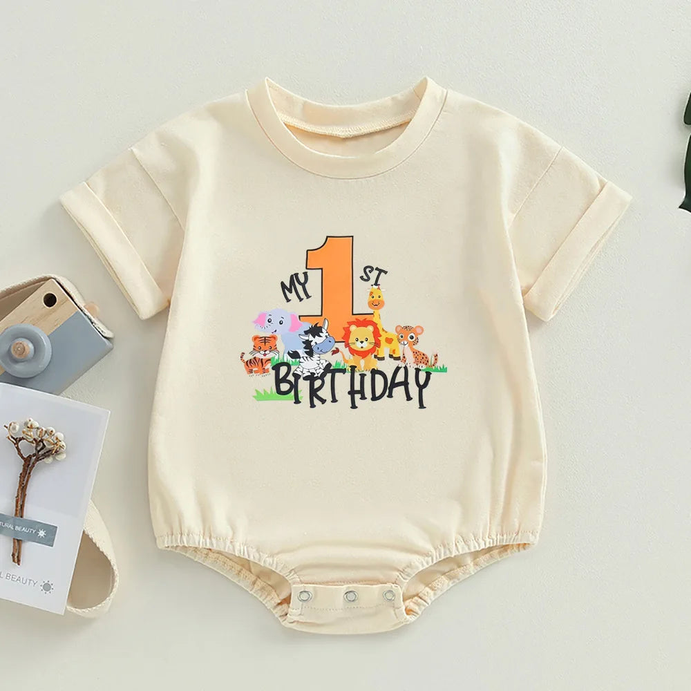 „It's My First Birthday“-Bubble-Strampler für Babys, kurzärmelig, übergroßer Bubble-Body, Geburtstagsfeier, Säuglingskleidung