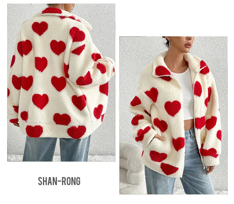 Damen-Fleece-Winterjacke aus warmem Plüsch mit Reißverschluss, lässige Damenbekleidung, Fleecemantel, Winterkleidung für Damen-Oberbekleidung