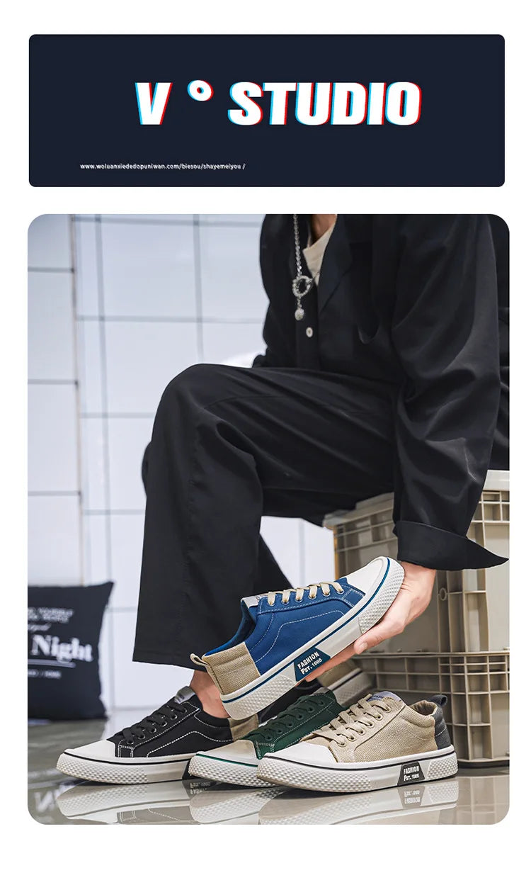 Atmungsaktive Herren-Skateschuhe aus Segeltuch mit weicher Sohle, lässige Turnschuhe, trendige, vielseitige, leichte, rutschfeste Slip-On-Sportschuhe, Größe 37–48