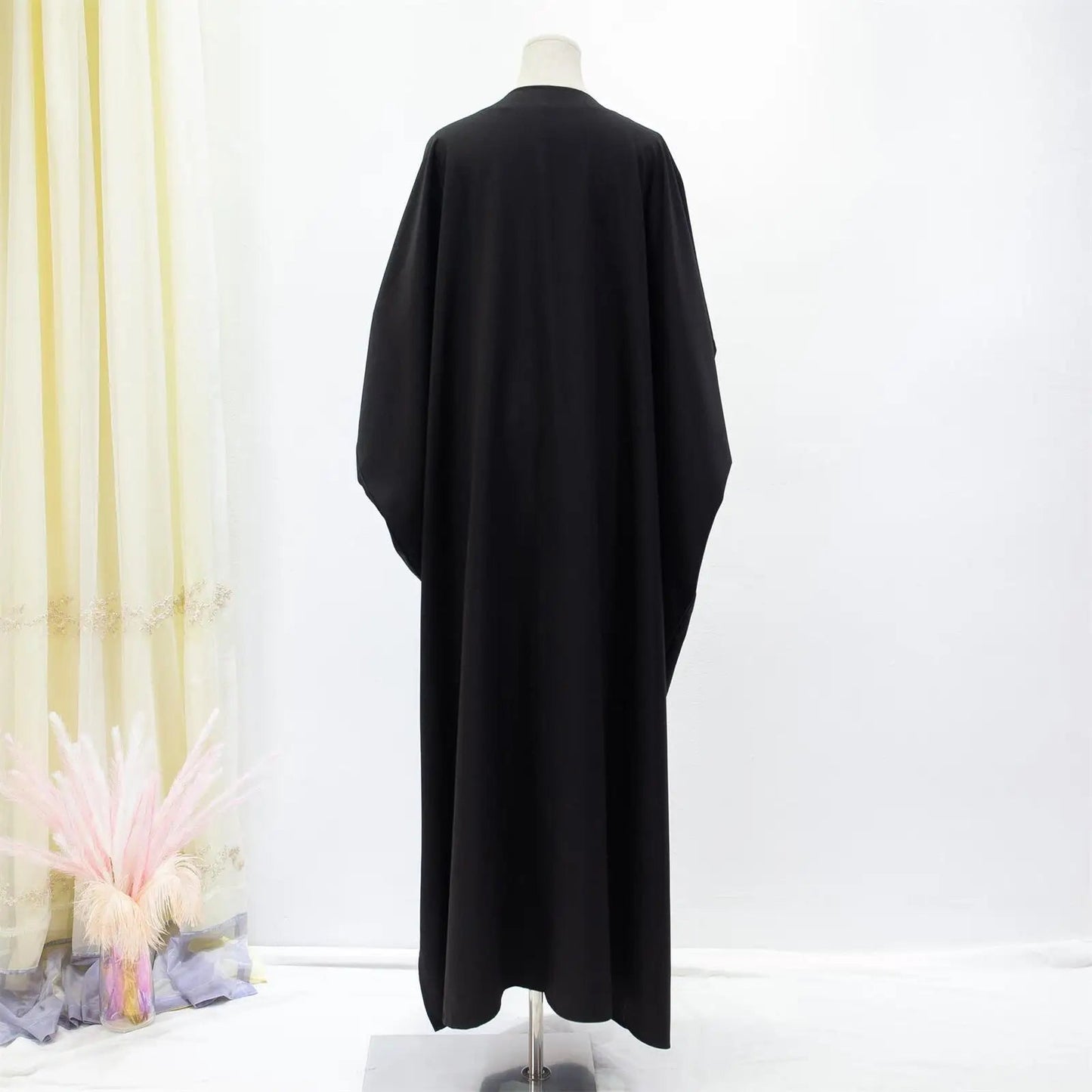 Offene Front Abaya Langarm solide Muslime aus Kaftan lose Maxi Länge Kleid Frauen Jilbabs Cardigan Mantel Damen bekleidung.