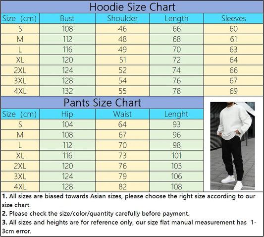New in Mens Tracksuit O Neck Sweatshirt Sweatpants 2 Pcs Set Casual Jogging Pullover Pants Man Clothing Fall Popular Streetwear.